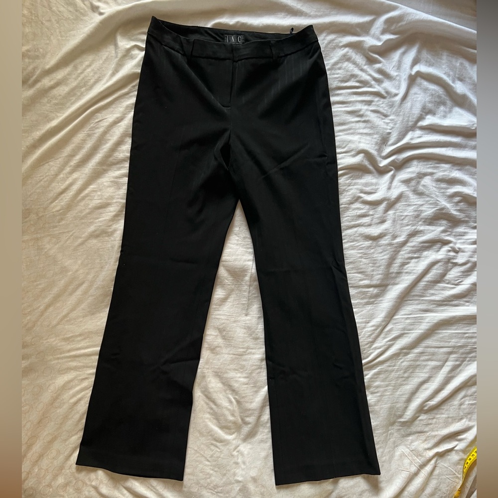INC International Concept Petite Straight Leg Black Dress Pants